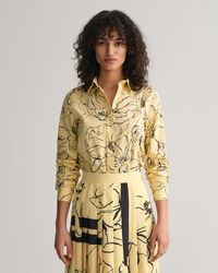 Regular Fit Line Drawing blouse van katoenen voile