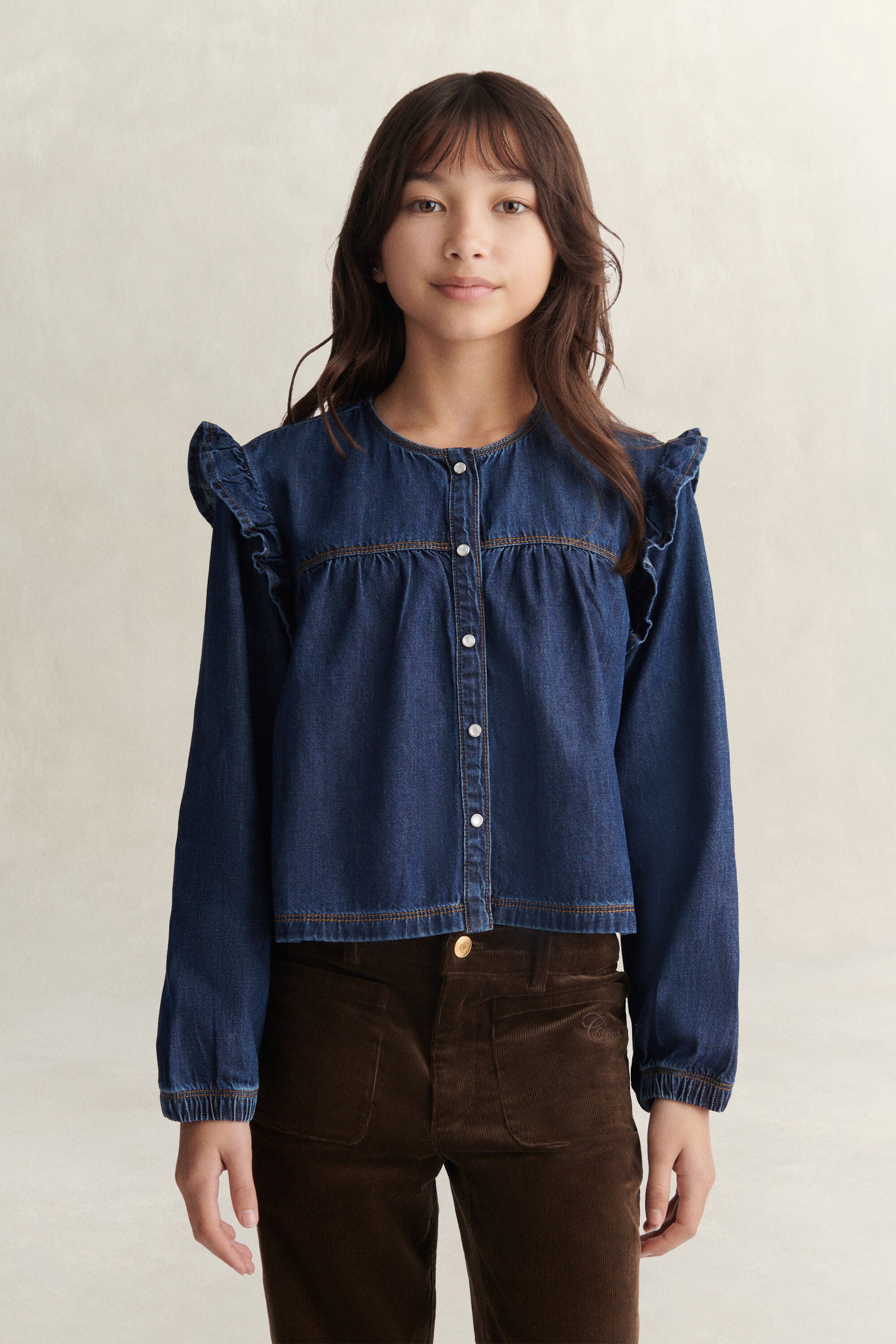Denim hemd voor tienermeisjes