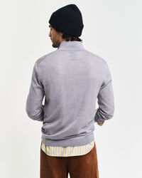 Trui met korte rits van extra fijne merinoswol