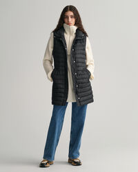 Lichte, lange donsbodywarmer