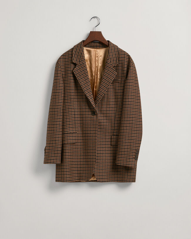 Oversized geruite blazer