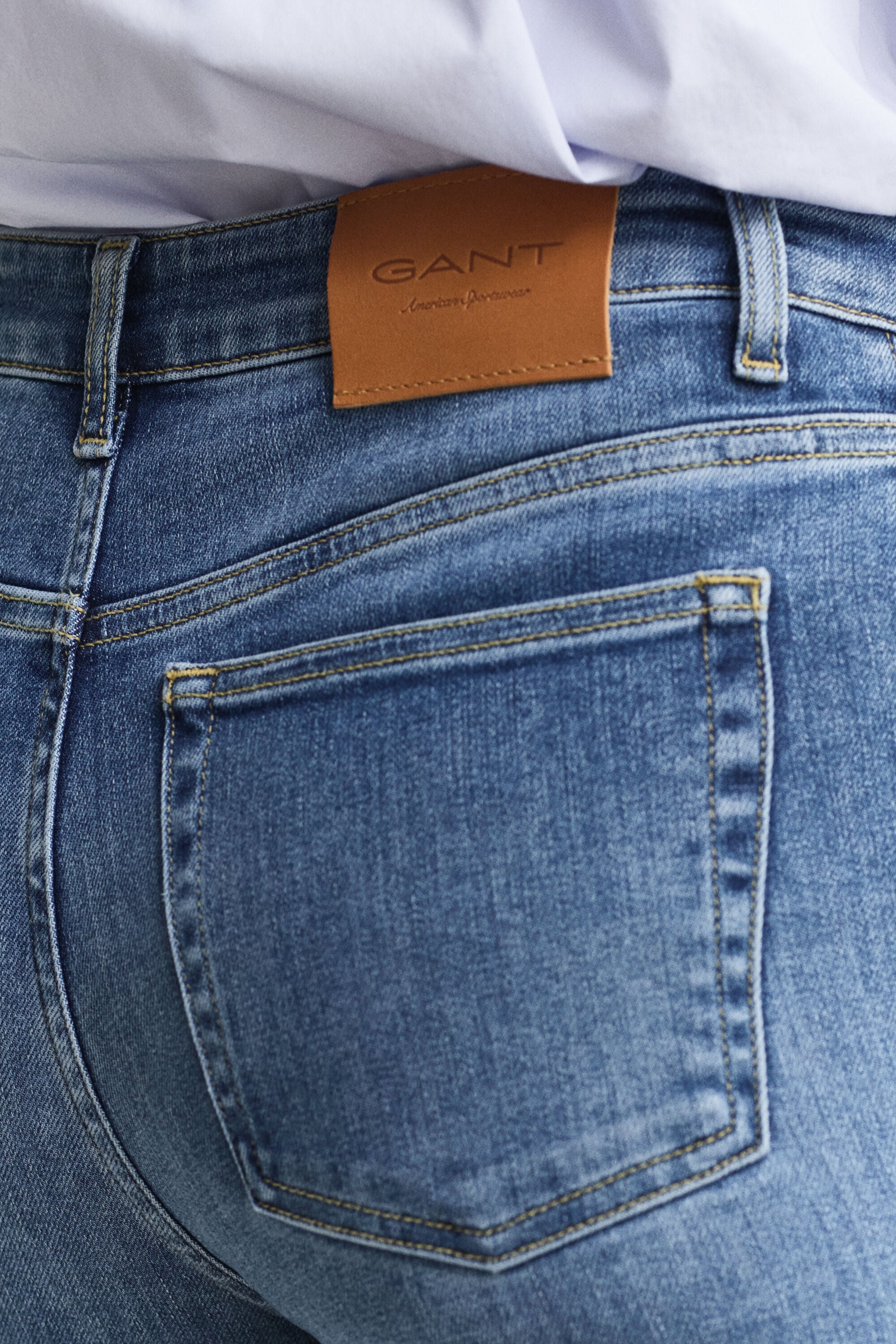 Cropped jeans met stretch
