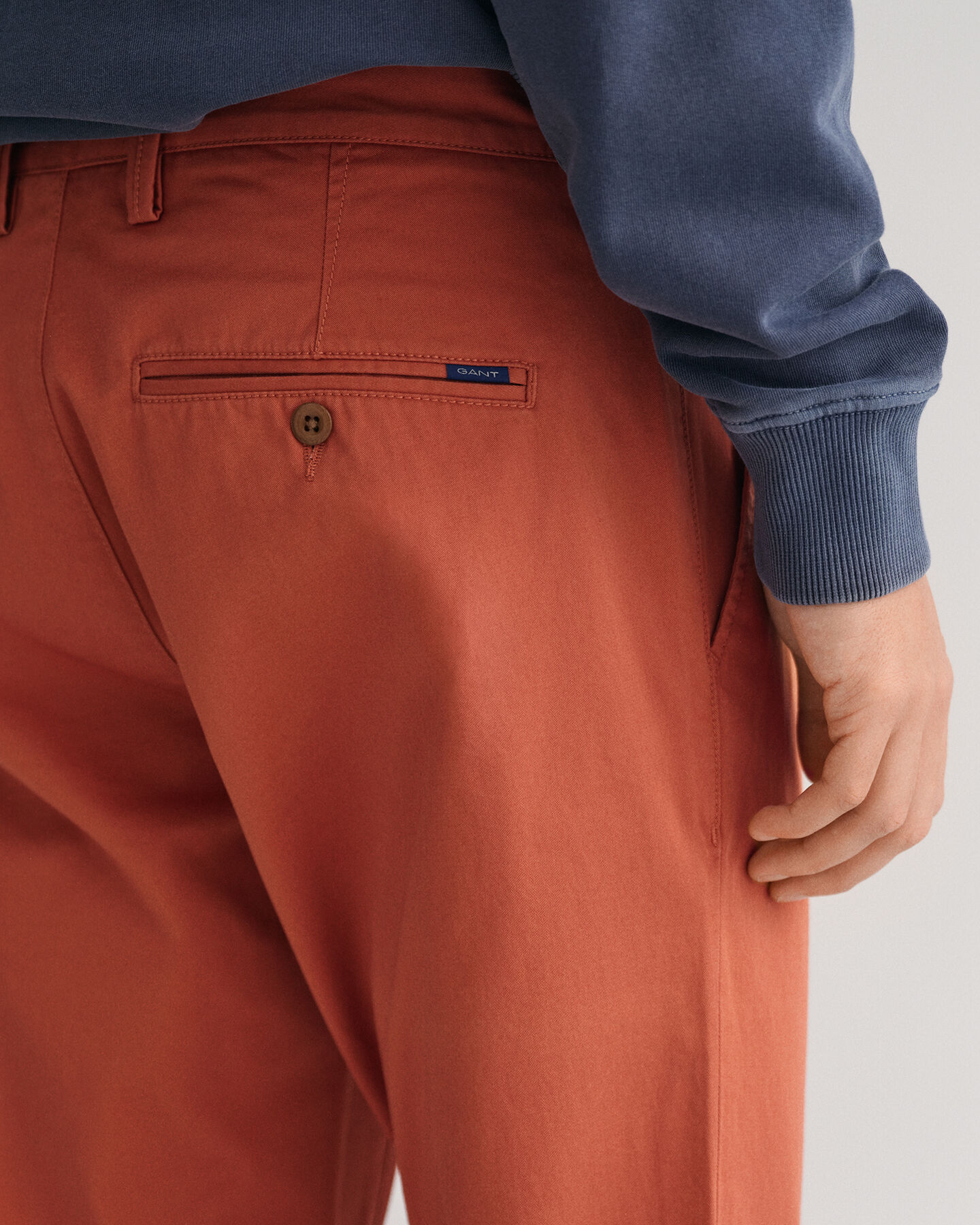 Hallden Slim Fit chino van keperstof