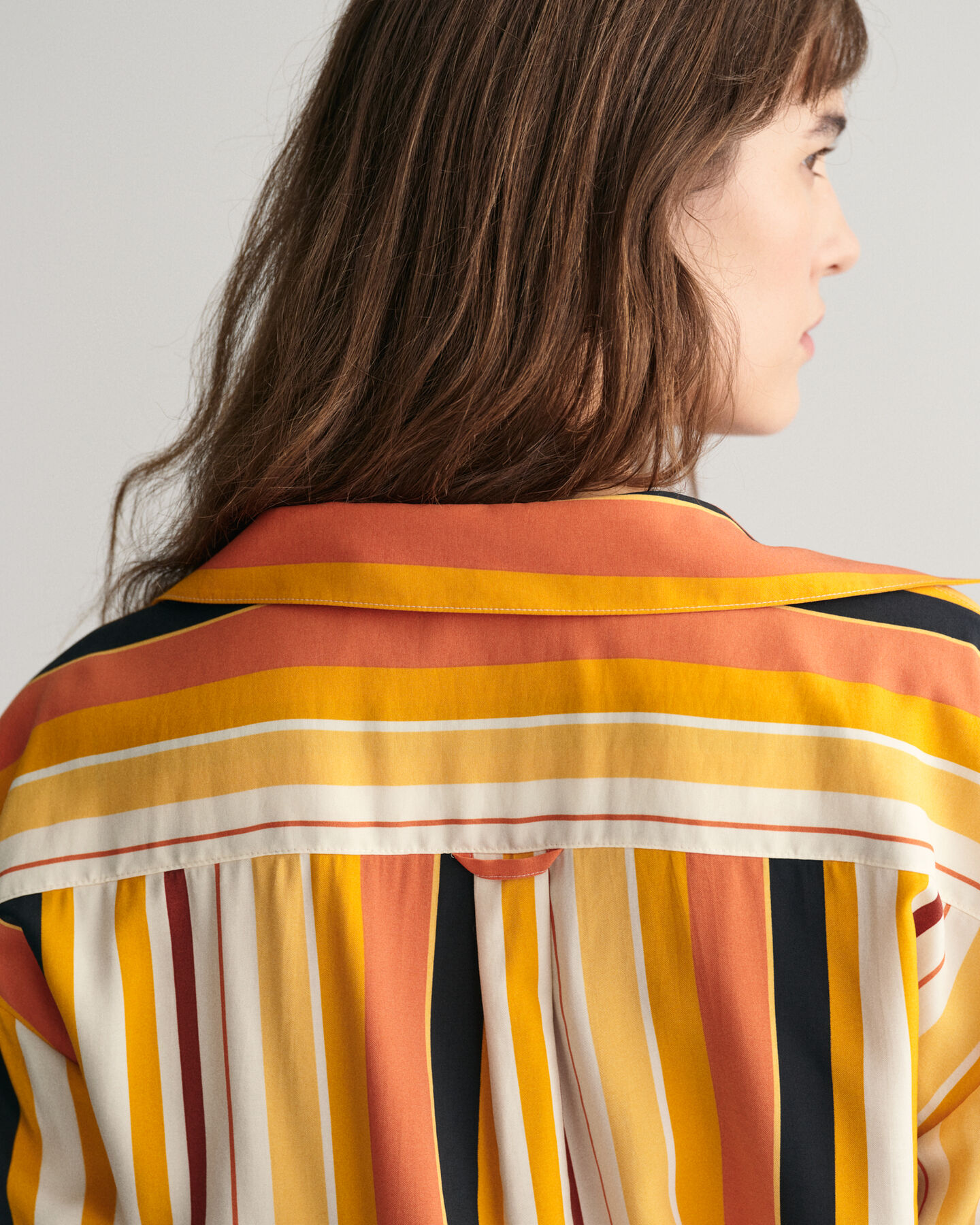 Relaxed Fit gestreept overhemd met strikkoorden