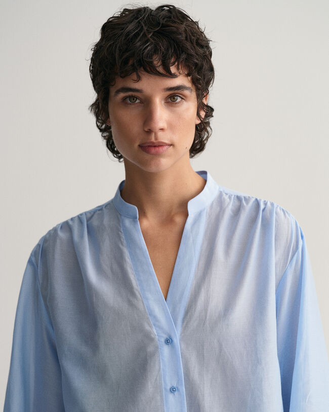 Relaxed Fit blouse van katoen en zijde