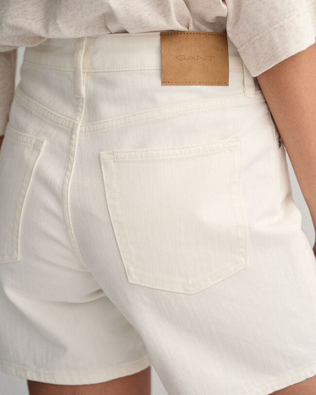 Witte denim short