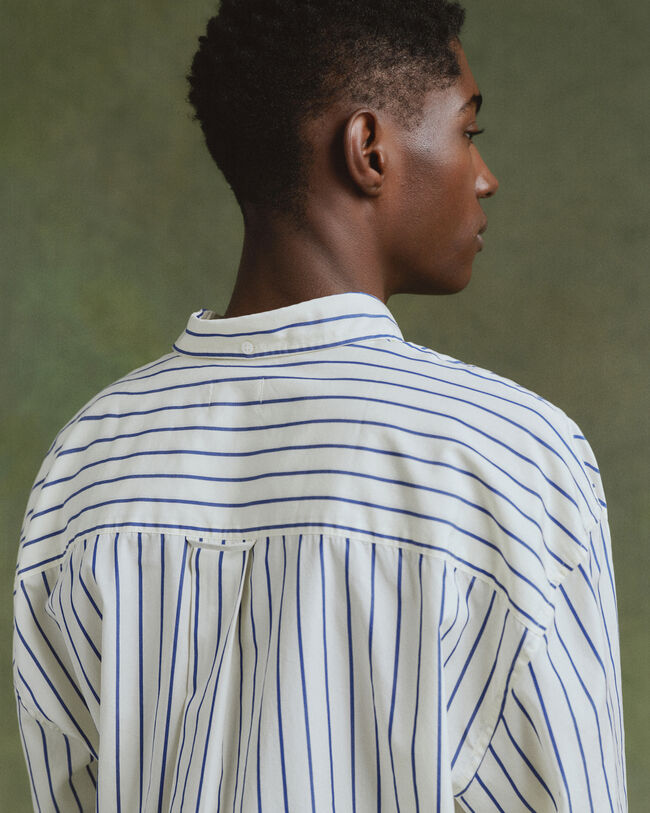 Oversized gestreept overhemd van poplin