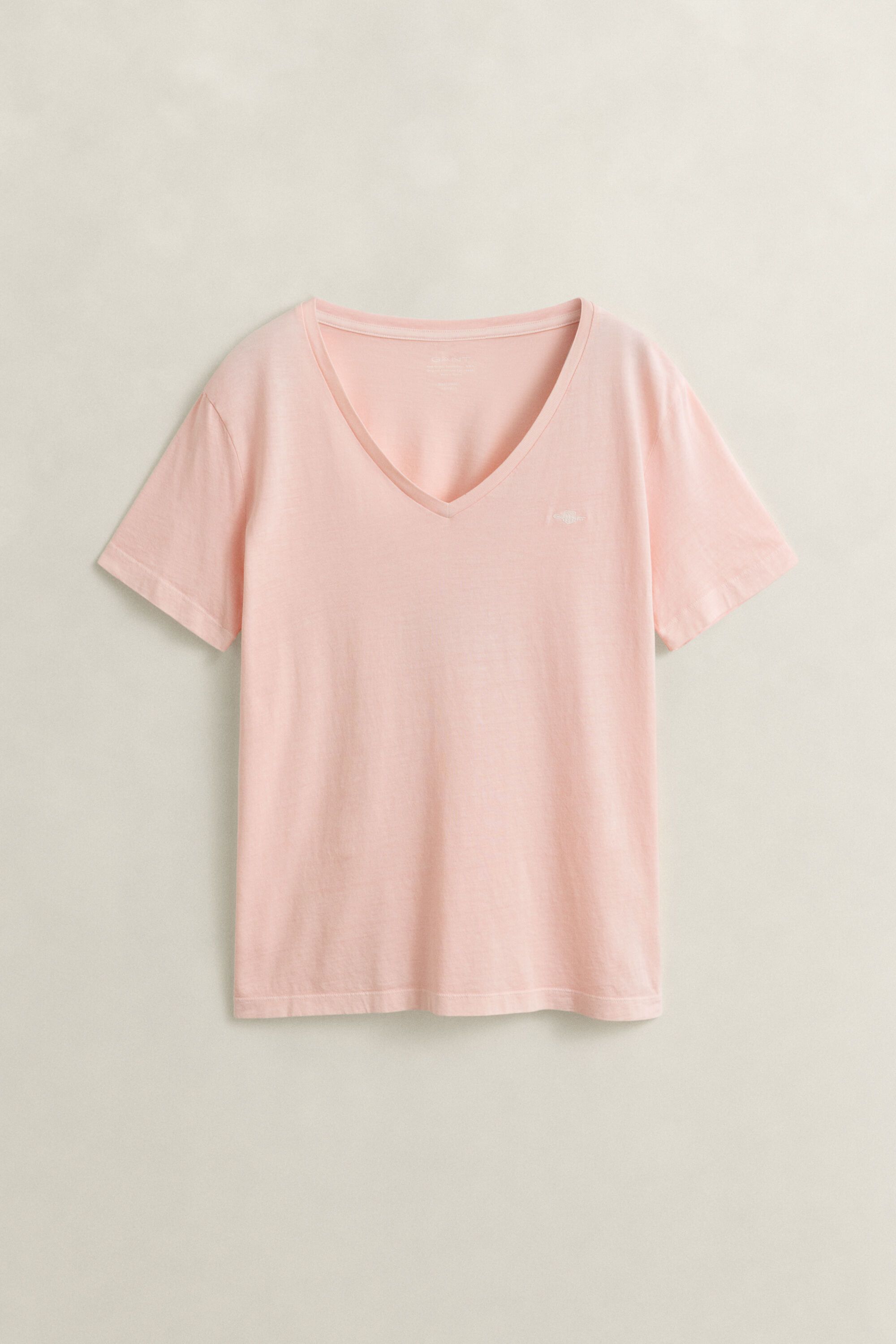 Verwassen Shield T-shirt met V-hals