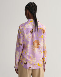 Regular Fit overhemd met bloemenprint van katoen en zijde