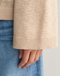 Trui met V-hals van linnenmix