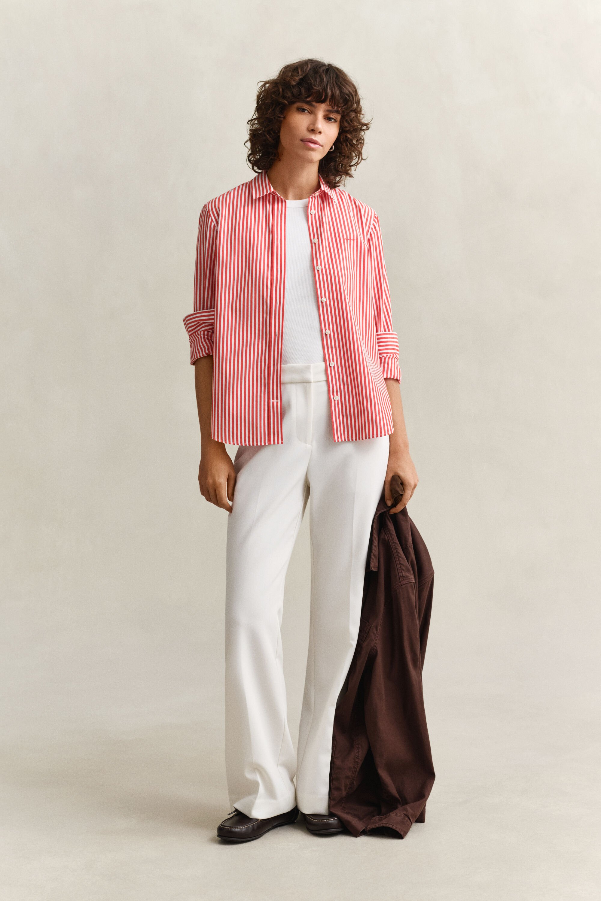 Regular Fit Classic overoverhemd met strepen van poplin