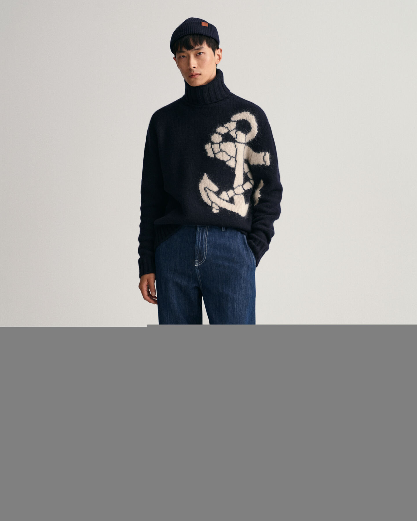 Relaxed fit jeans van katoen en linnen