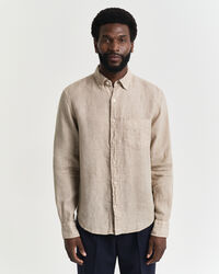 Regular Fit speciaal geverfd linnen overhemd