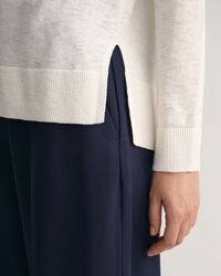 Trui met V-hals van linnenmix