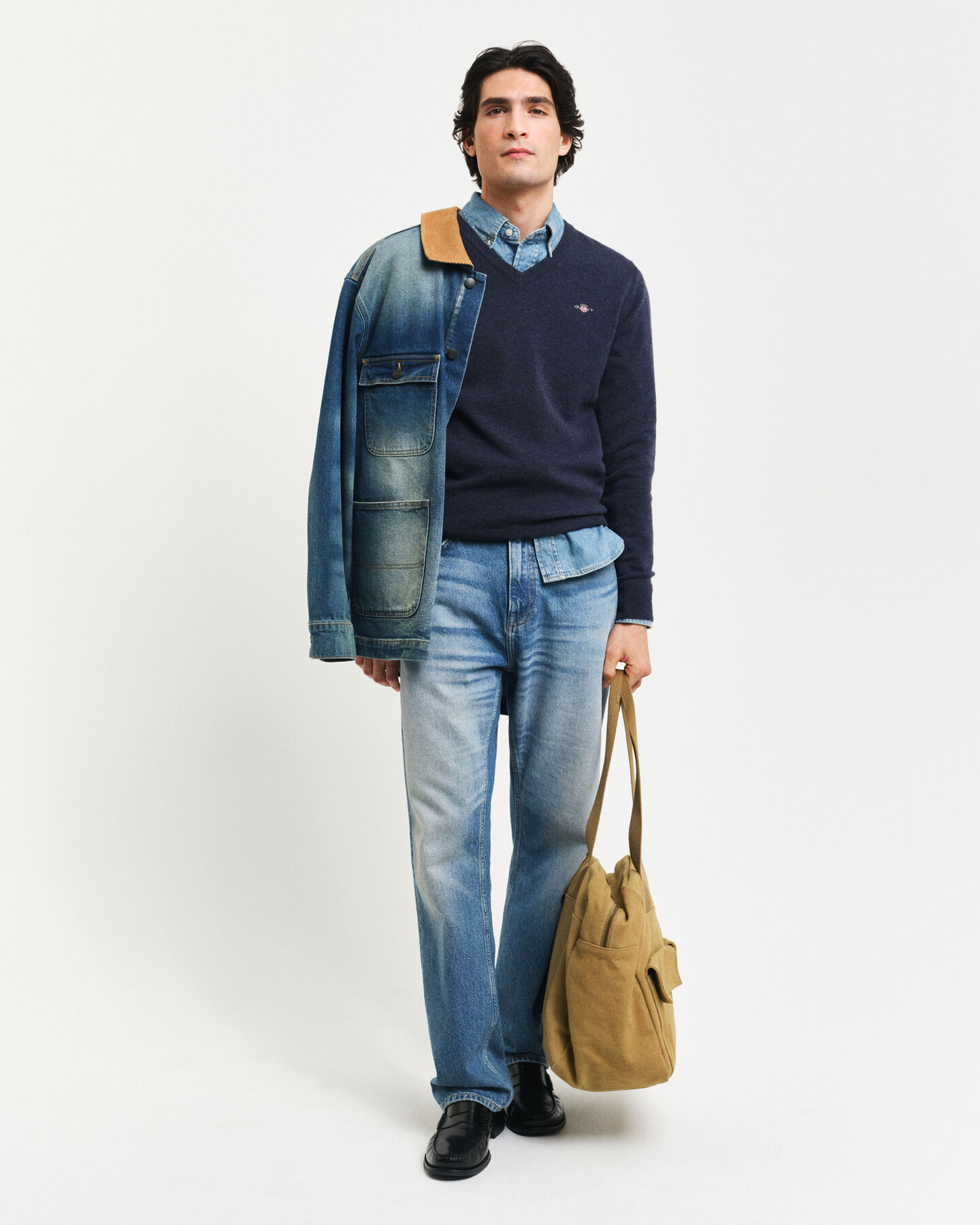 Trui met V-hals van buitengewoon zachte lamswol