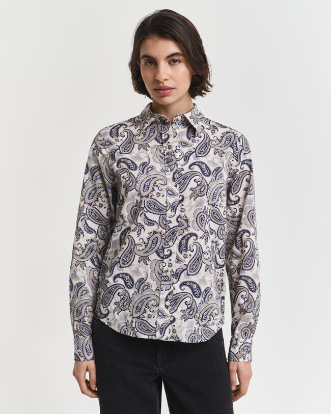 Paisley overhemd van katoenen voile
