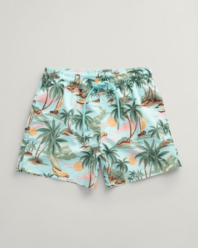 Hawaiian Print Swim Shorts