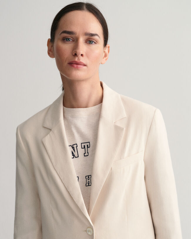 Regular Fit blazer van linnen met stretch