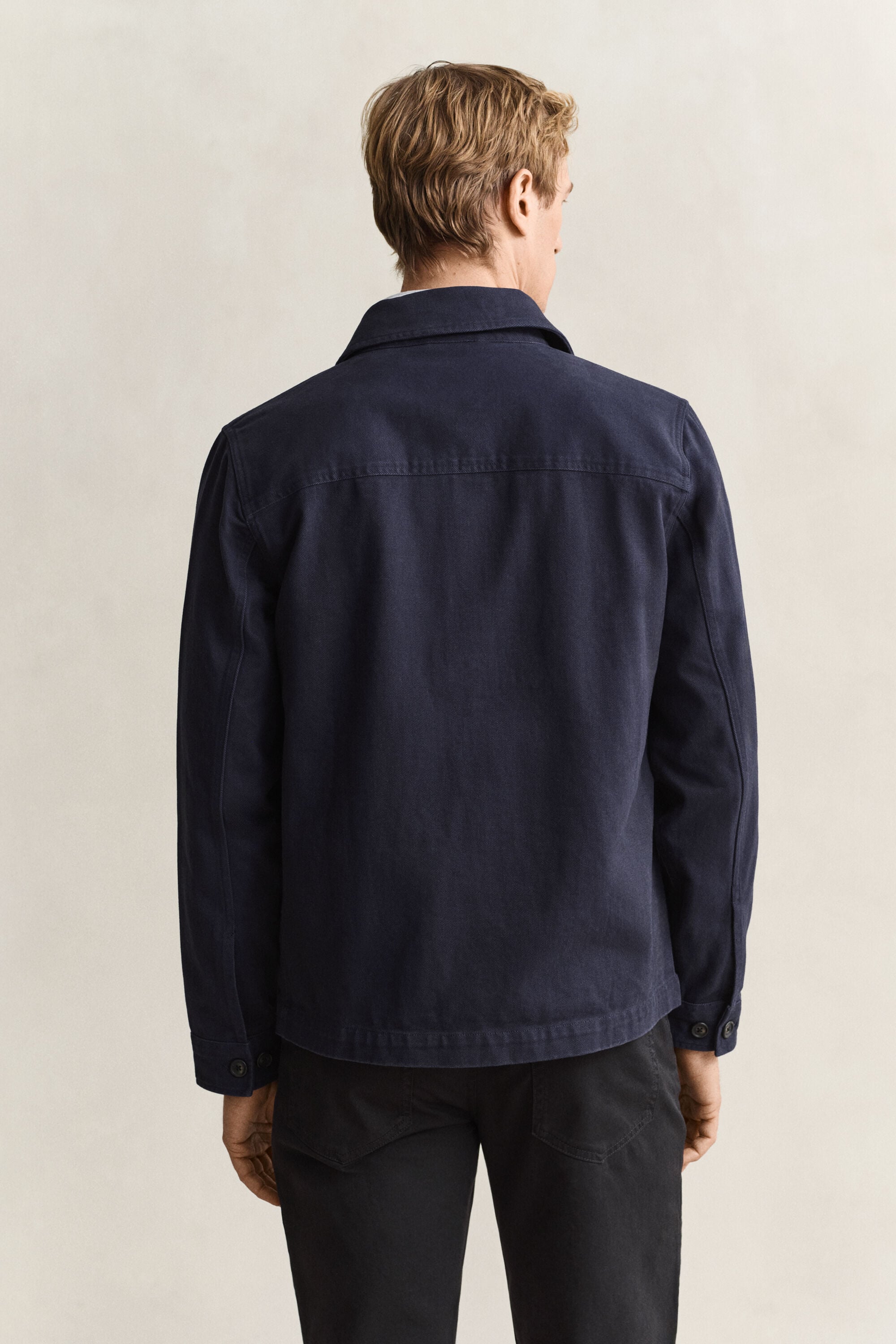 Overshirt van geborstelde keper