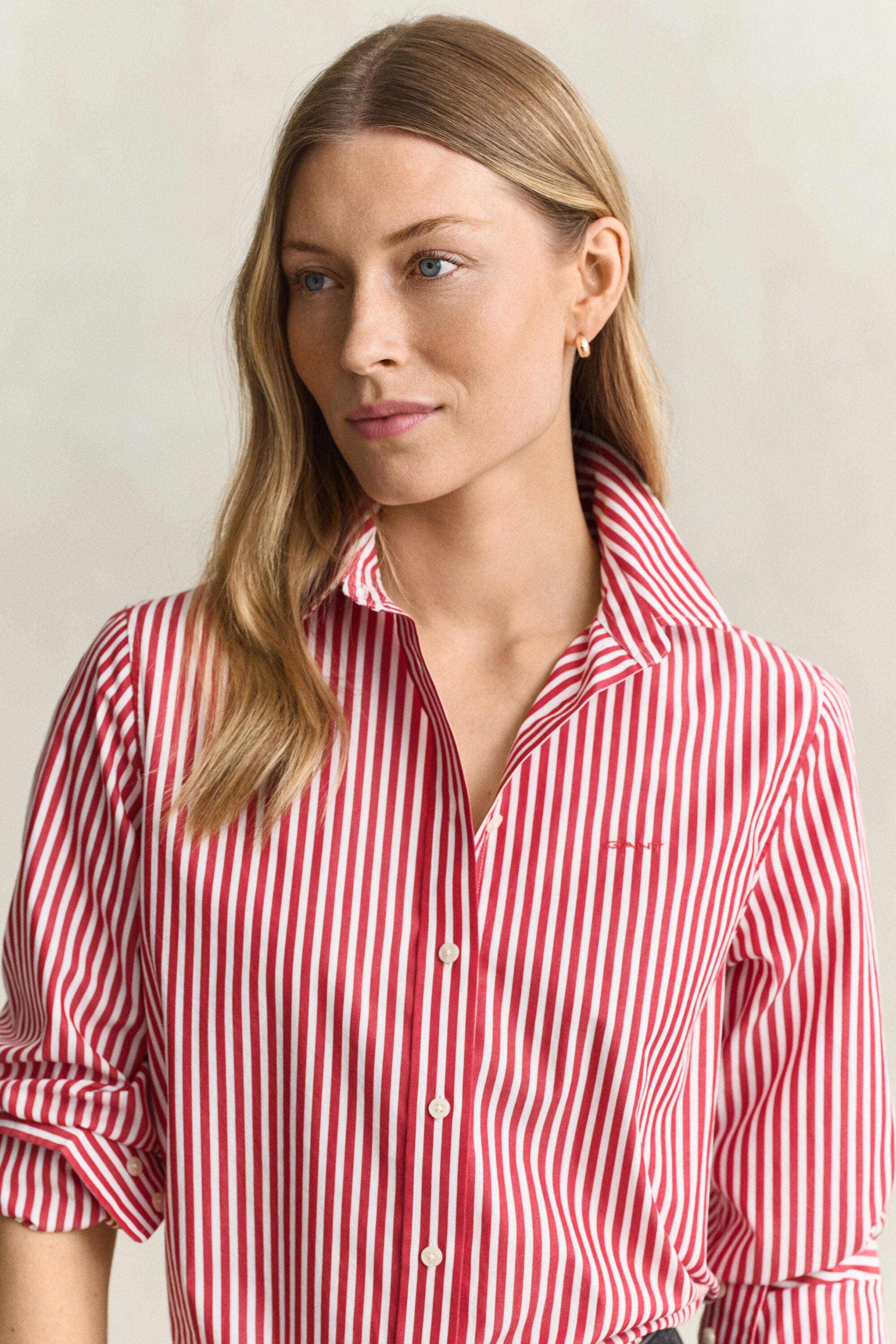 Classic Regular gestreept poplin overhemd