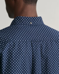 Regular Fit overhemd met korte mouwen en microprint