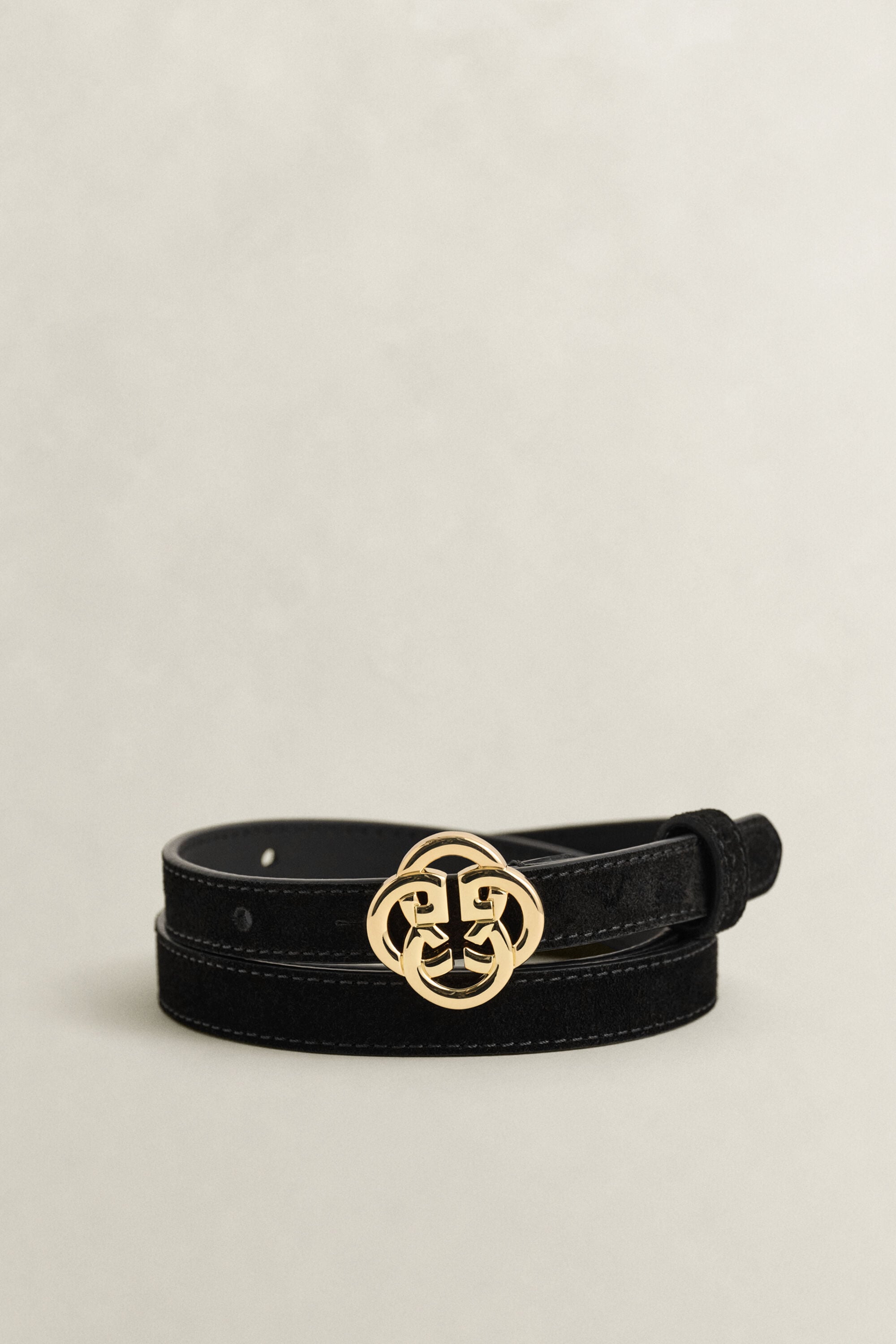 Suède riem met monogram