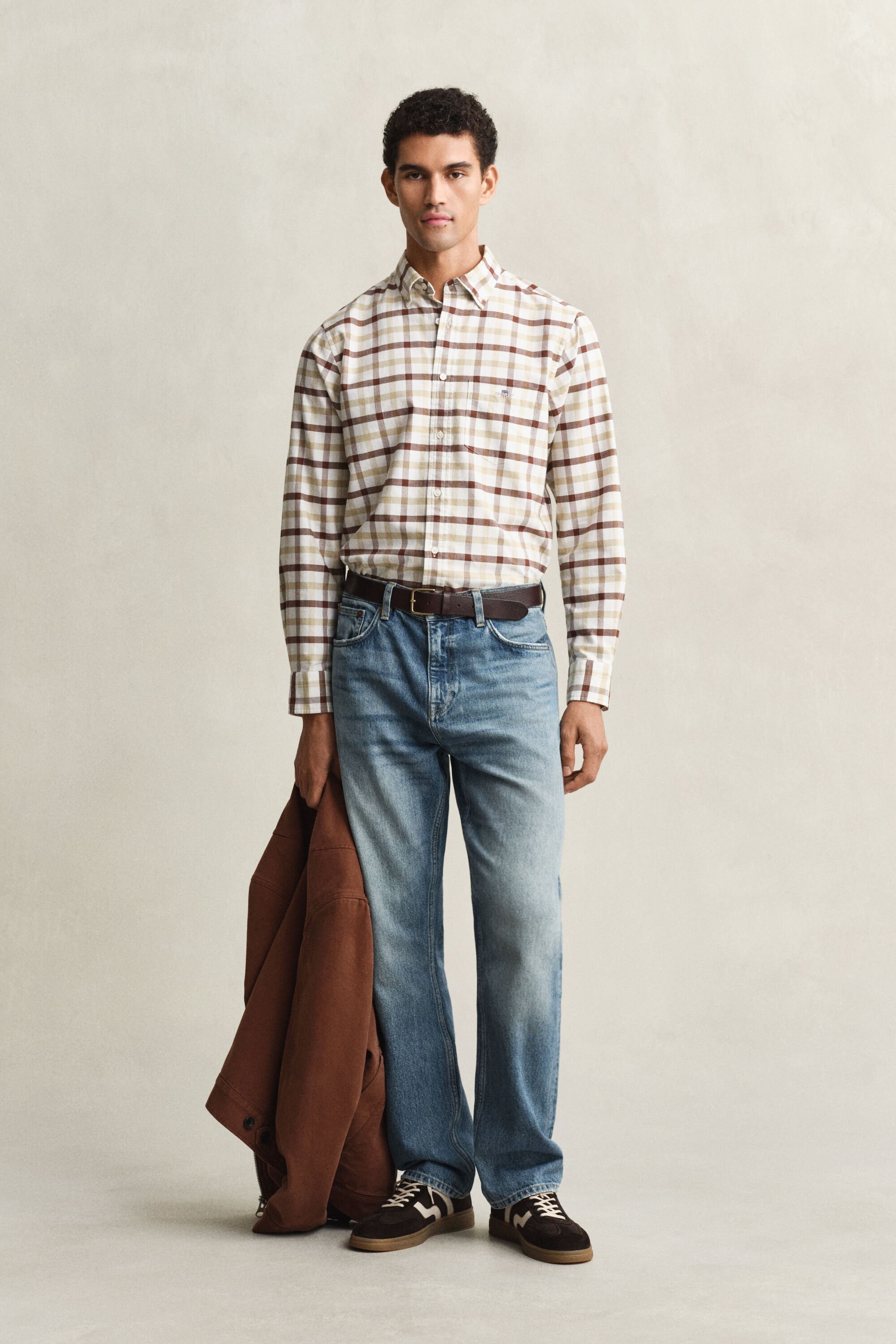 Regular Fit geruit Oxford-overhemd