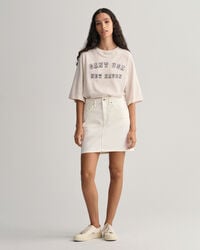 Witte denim rok