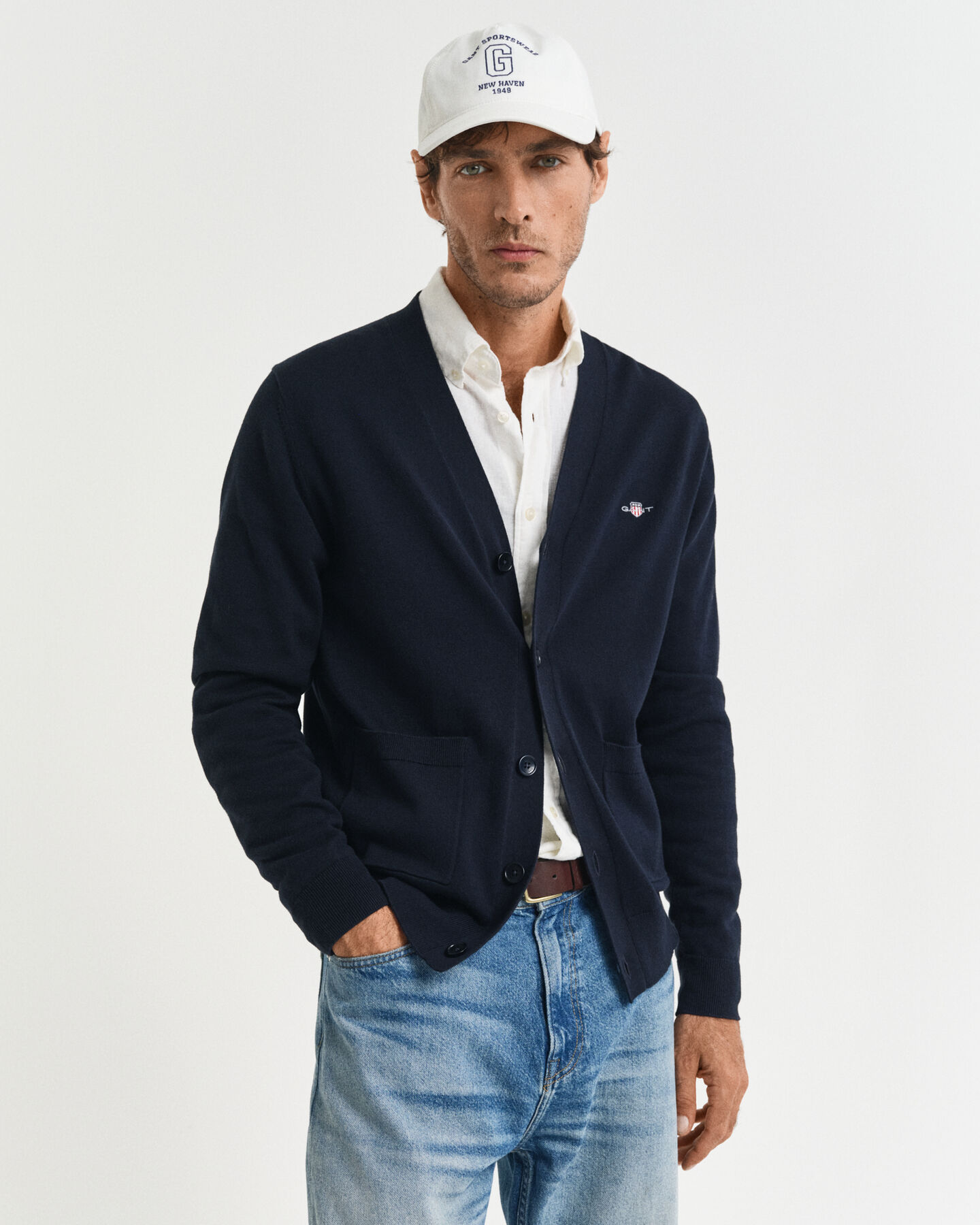 Klassieke katoenen vest met V-hals