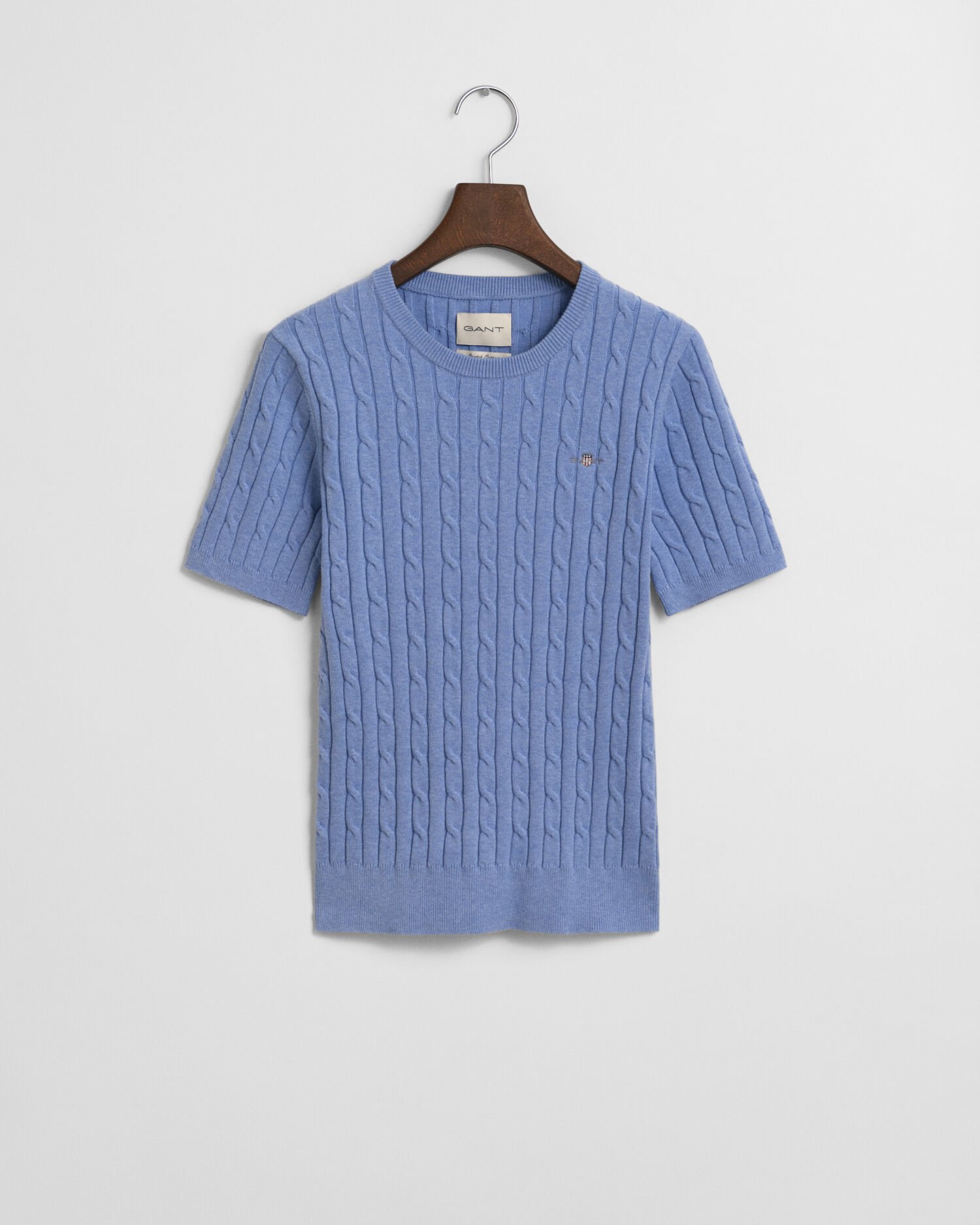 Gebreide kabeltrui met korte mouwen