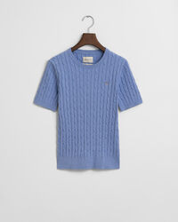 Gebreide kabeltrui van stretchkatoen