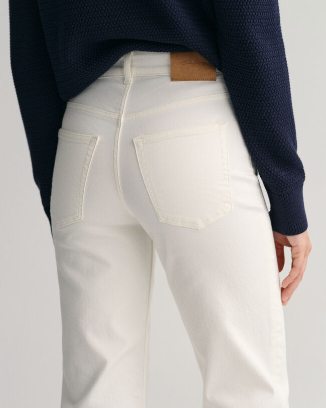 Cropped Color jeans met wijde pijpen