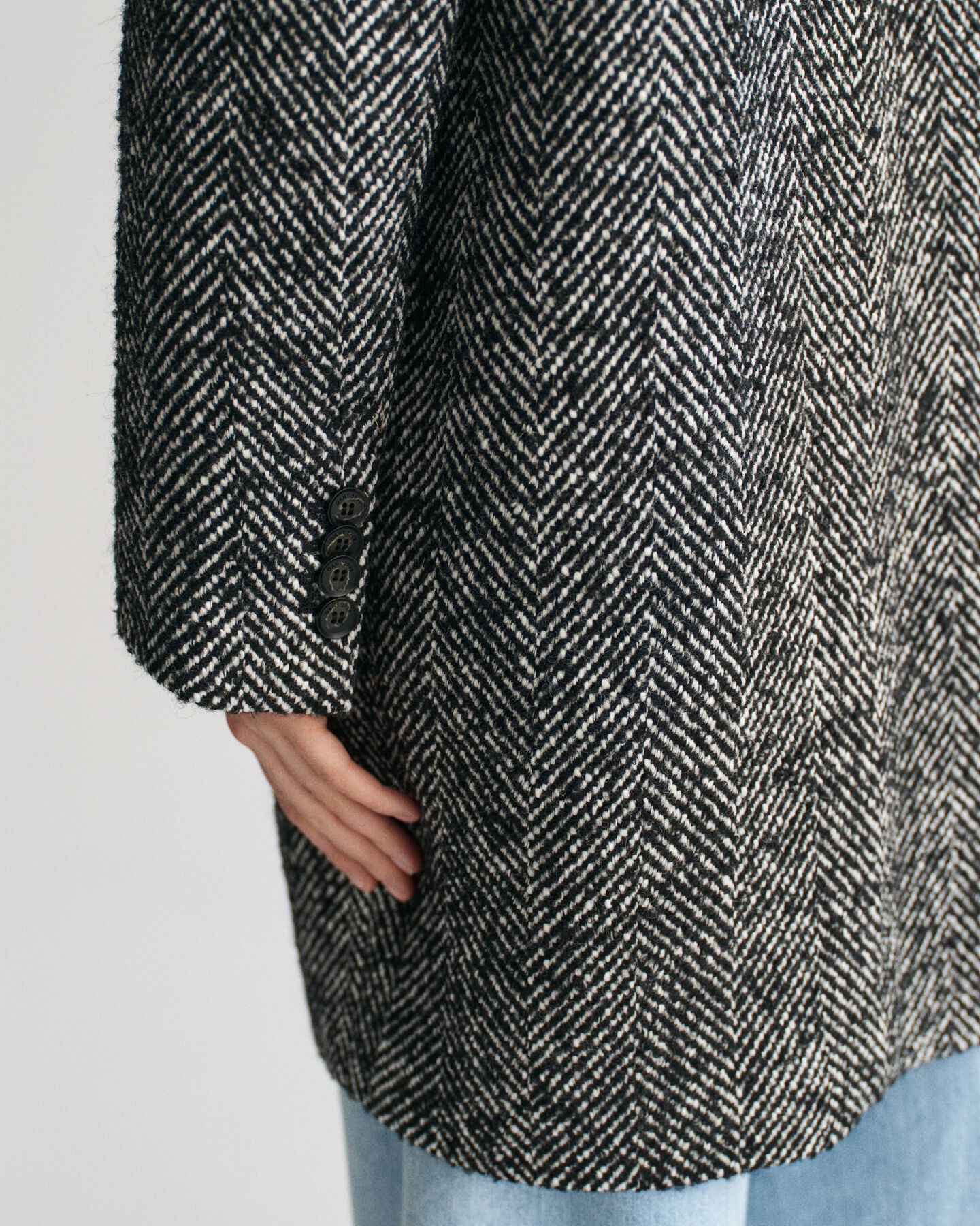 Heritage jas met visgraatmotief