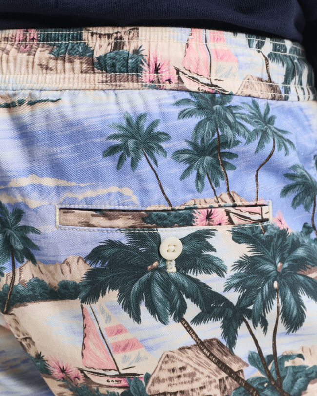 Regular Fit short met print en trekkoordje