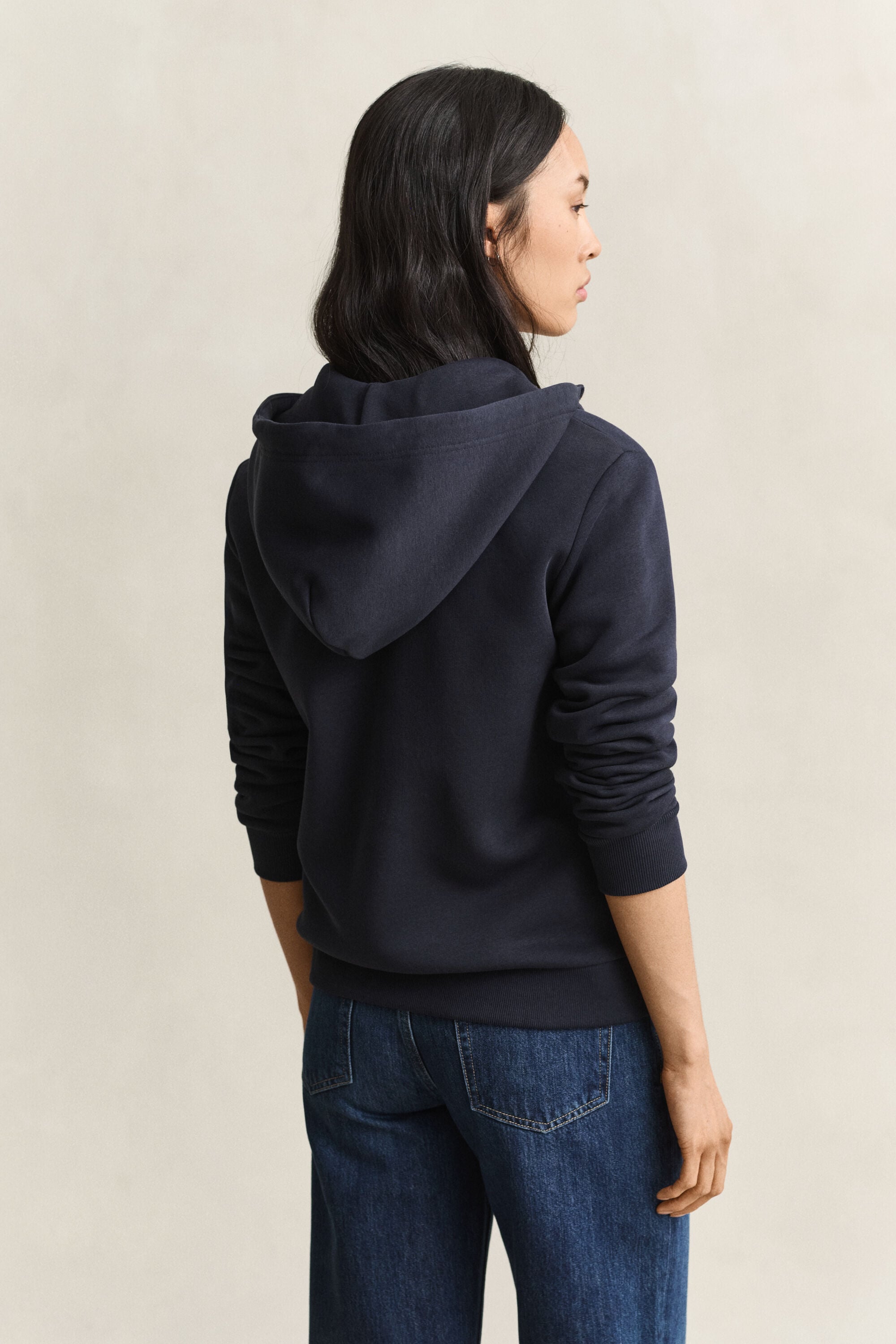 Tonal Shield hoodie met ritssluiting