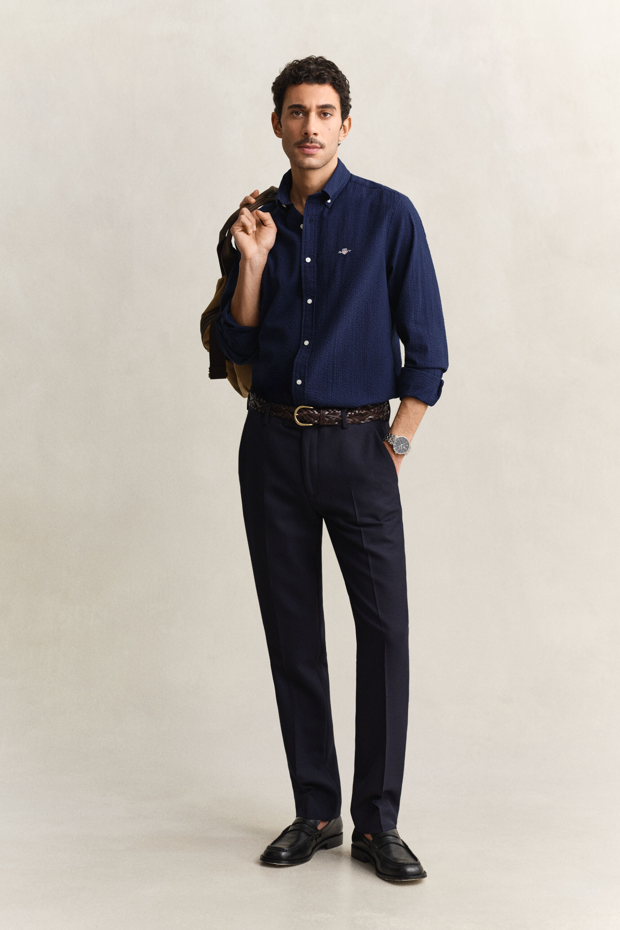 Regular Fit Seersucker overoverhemd