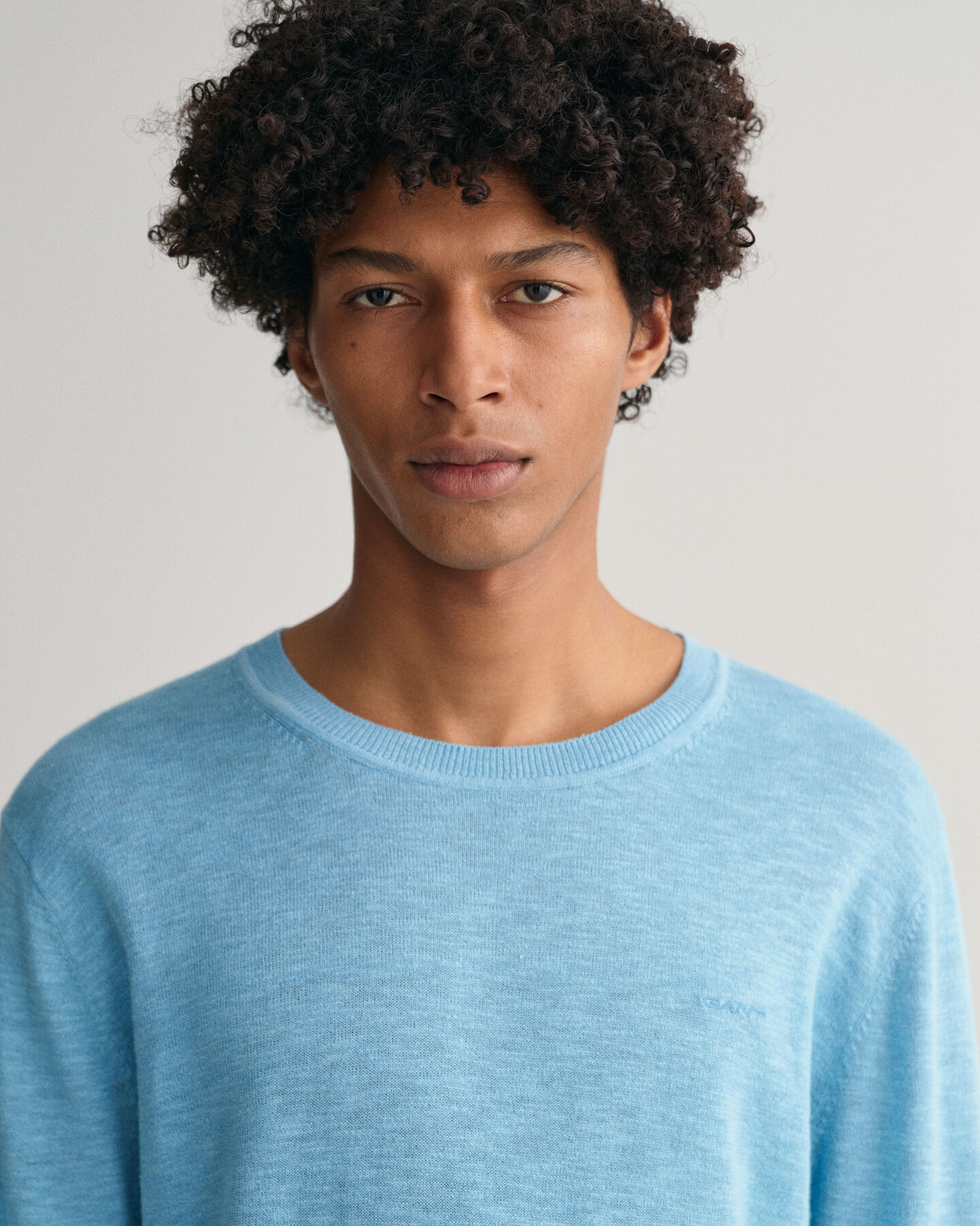 Sweater met ronde hals van katoen en linnen