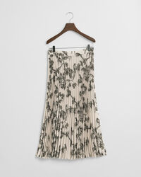 Halflange plooirok met boomprint