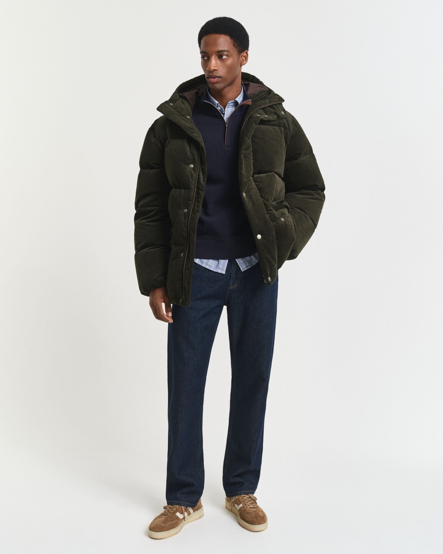 Sacker Rib sweatshirt met korte rits