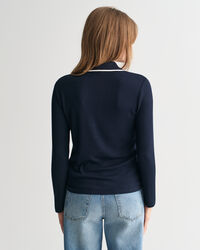 Geribd poloshirt met lange mouwen