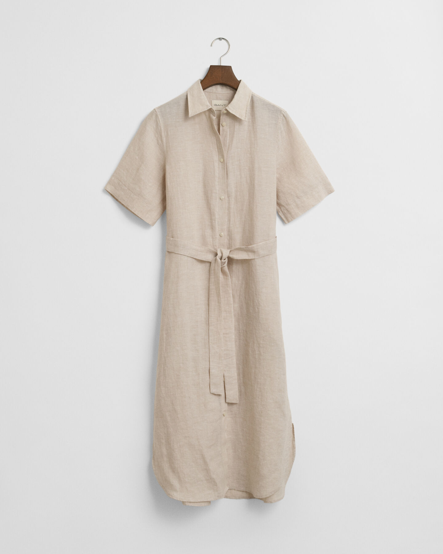 Linnen overhemdjurk met korte mouwen