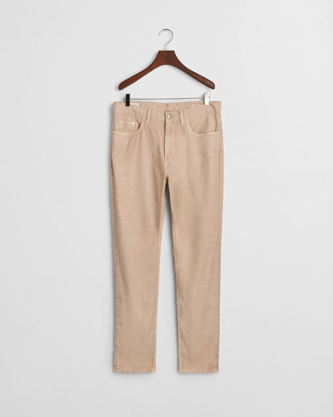 Slim Fit jeans van katoen en linnen