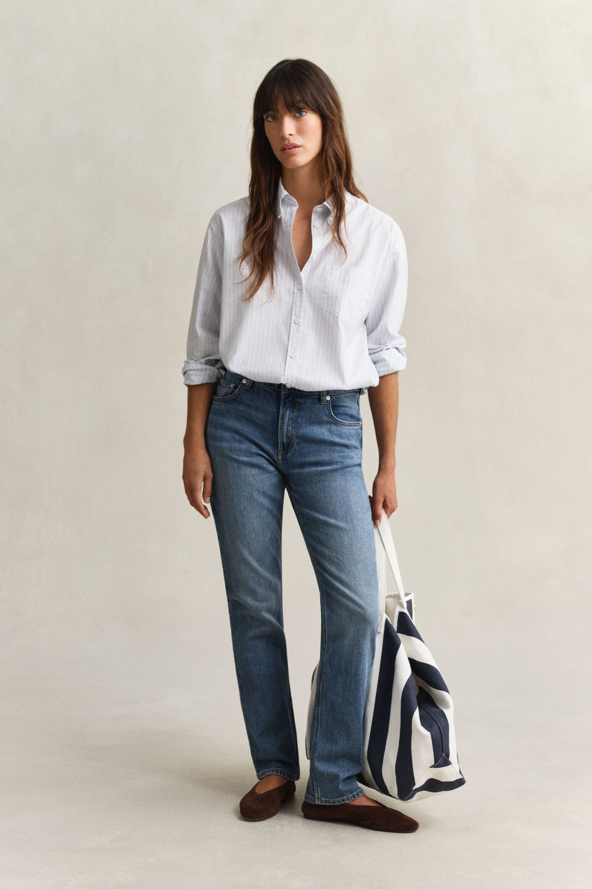 Stretchjeans met rechte pijpen