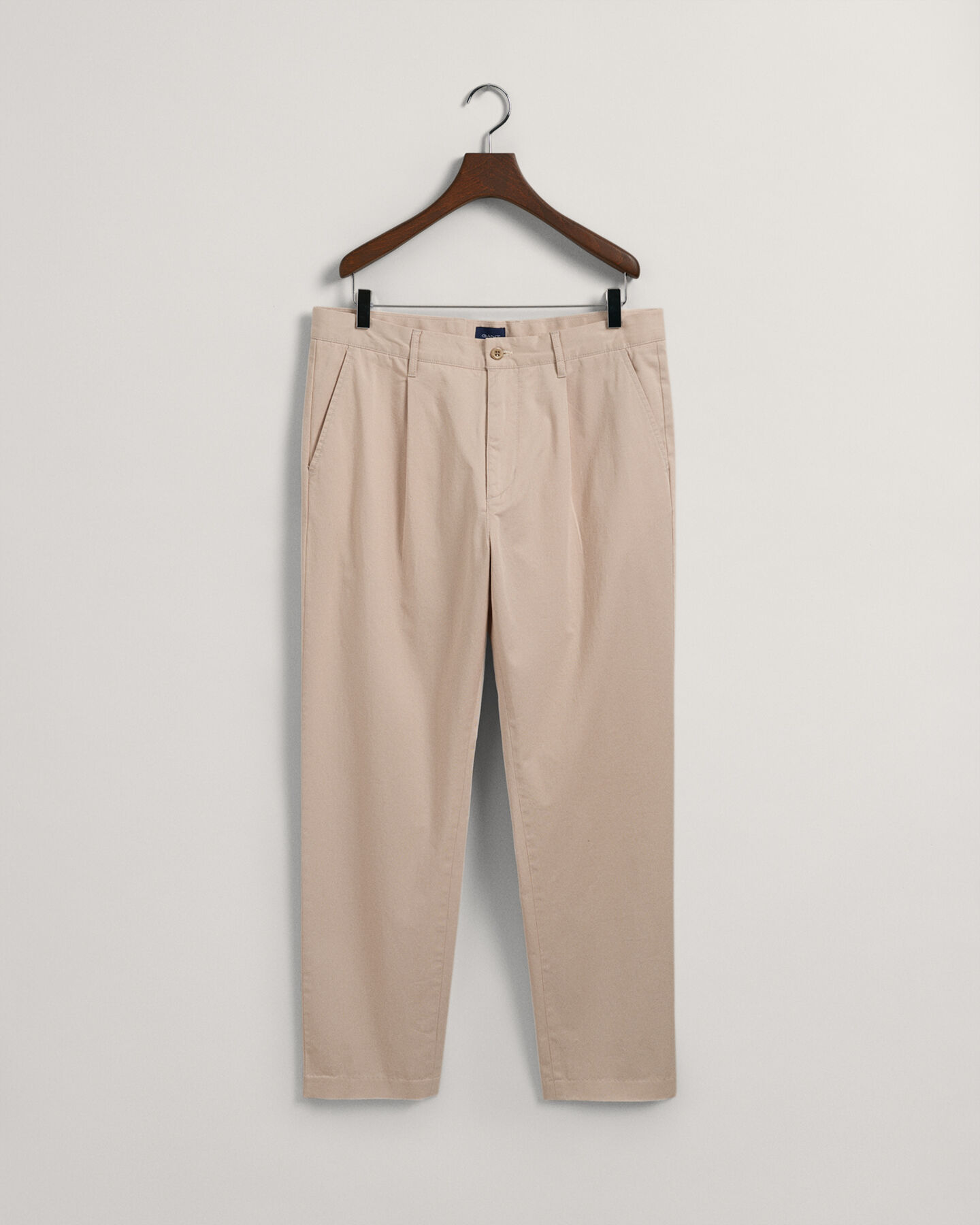 Slim Fit chino van keperstof met plooien