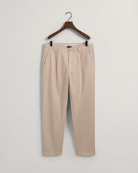 Slim Fit chino van keperstof met plooien
