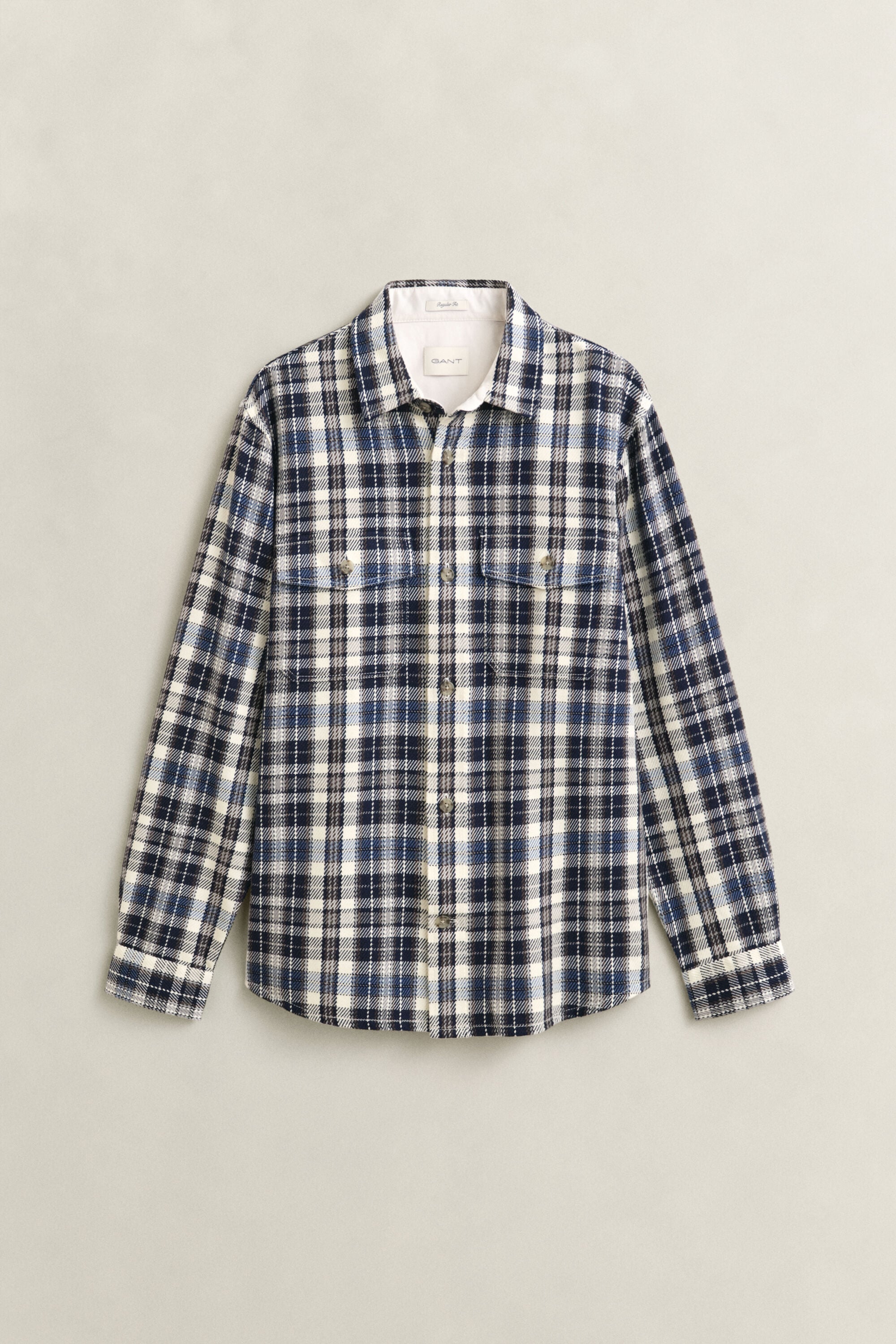 Geruit overshirt van keperkatoen