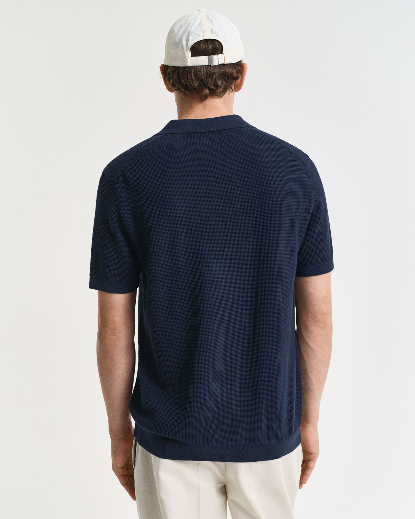 Micro Textured poloshirt van katoen
