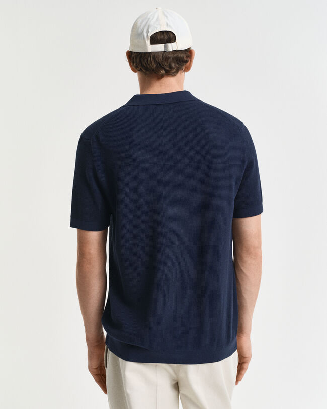 Micro Textured poloshirt van katoen