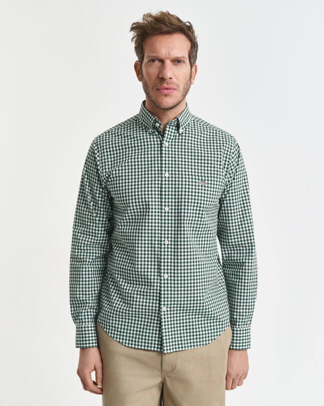 Regular Fit Classic overhemd met Gingham-ruitje van poplin