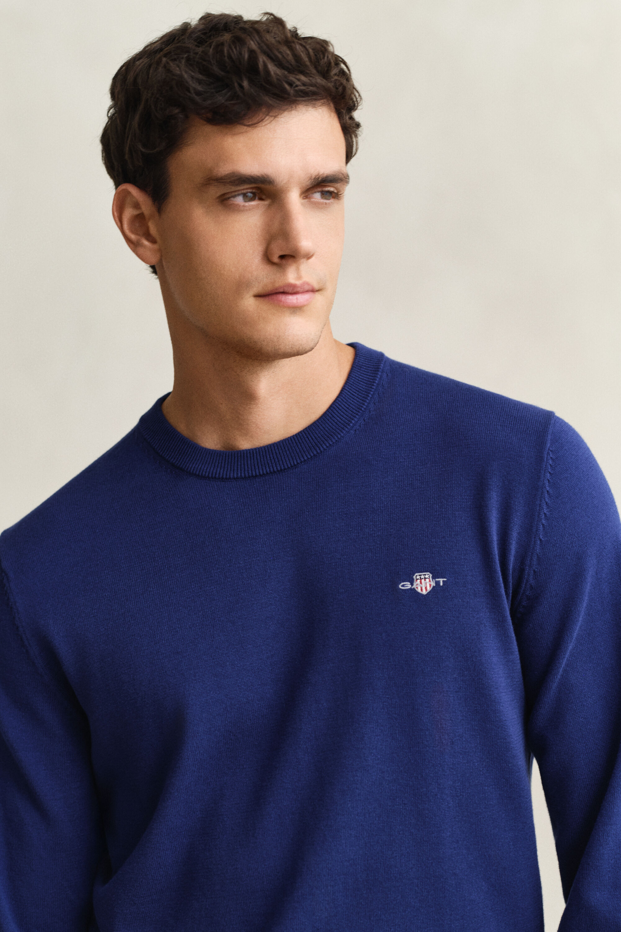 Katoenen trui met ronde hals